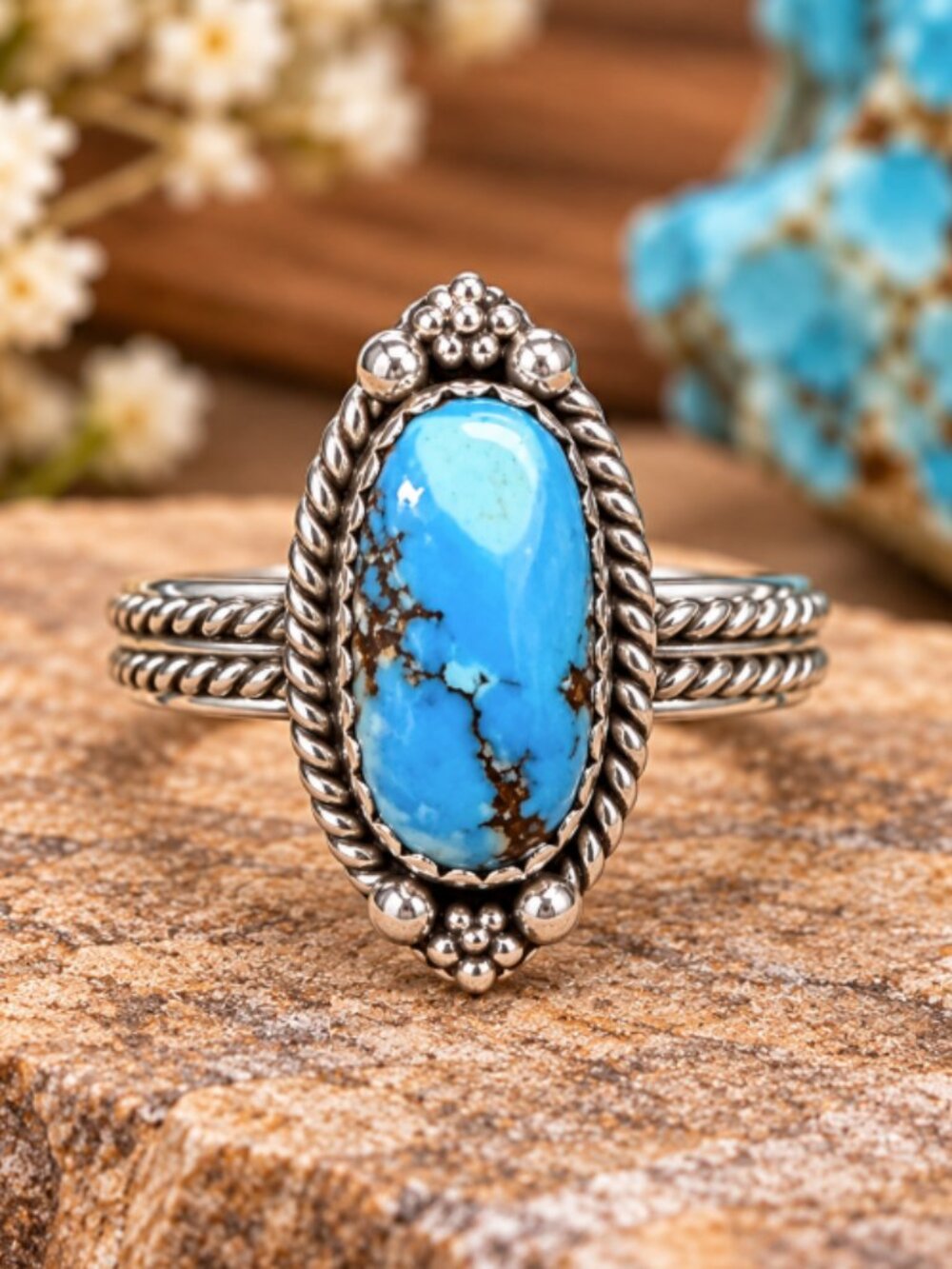 Sterling silver Golden Hill Turquoise ring